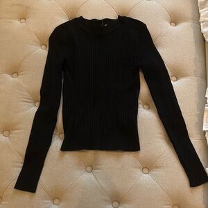 Black Ribbed Women's Sweater